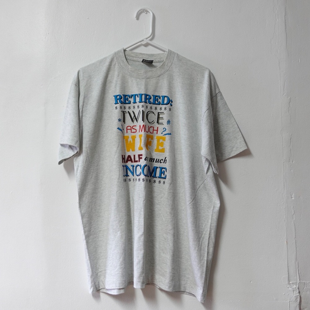 Vintage Retired T Shirt Humor Husband Wife XL